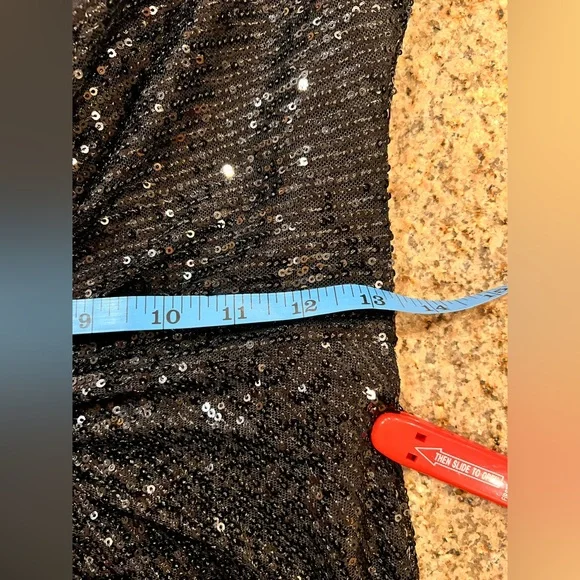 Ieena for Mac Duggal Black Sequin Knotted Long Sleeve Midi Dress Size 6 NWT - Picture 7 of 12